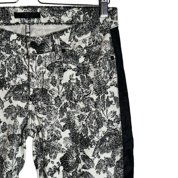 7 For All Mankind  Floral Print Side Stripes Black White Printed Jeans Denim 29 - Picture 7 of 16